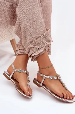 Sandały Płaskie><noscript><img width=