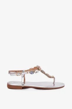 Sandały Płaskie><noscript><img width=