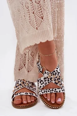 Sandały Płaskie><noscript><img width=