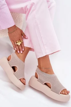 Sandały Płaskie><noscript><img width=