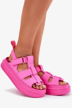 Sandały Płaskie></noscript>Boto Sandały Damskie Na Platformie Fuksja Nitavelia Różowy