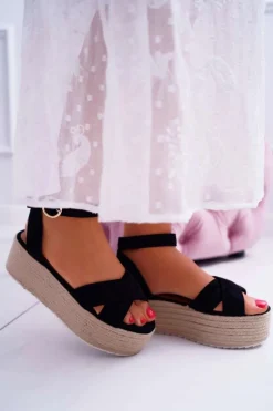 Sandały Płaskie><noscript><img width=