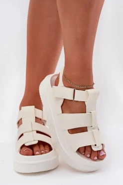 Sandały Płaskie><noscript><img width=