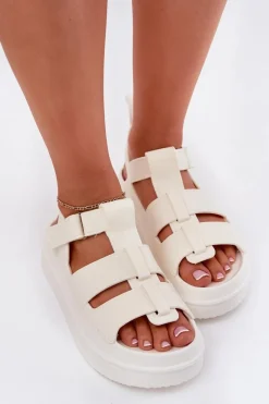 Sandały Płaskie><noscript><img width=