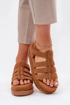 Sandały Płaskie><noscript><img width=