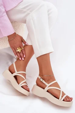 Sandały Płaskie><noscript><img width=