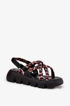 Sandały Płaskie><noscript><img width=