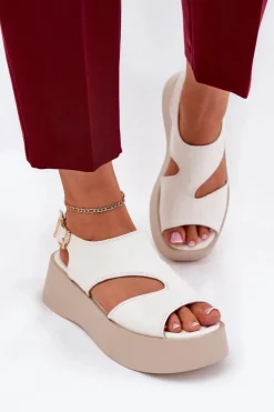 Sandały Płaskie><noscript><img width=