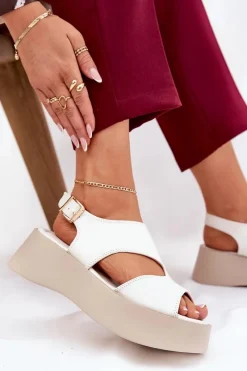 Sandały Płaskie><noscript><img width=