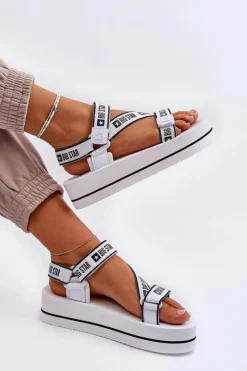 Discount Big Star Shoes Sandały Damskie Na Platformie Big Star NN274A526 Białe Biały