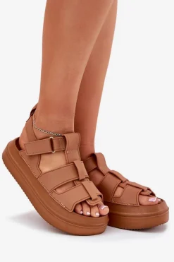 Sandały Płaskie><noscript><img width=