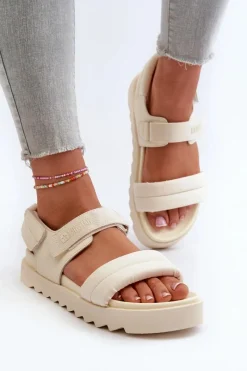 Sale Big Star Shoes Sandały Damskie Na Platformie Big Star NN274751 Beżowe Beżowy