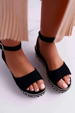 Sandały Płaskie><noscript><img width=