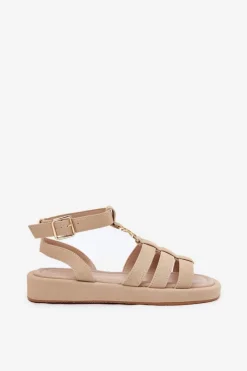 Sandały Płaskie><noscript><img width=