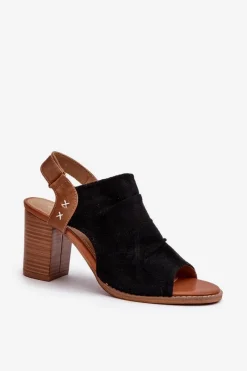 Sandały Na Słupku|Sandały Na Obcasie><noscript><img width=