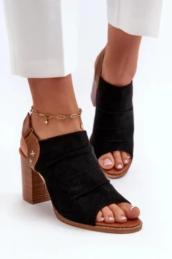 Sandały Na Słupku|Sandały Na Obcasie><noscript><img width=