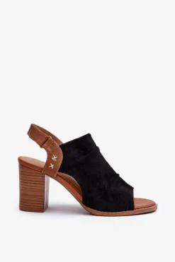 Sandały Na Słupku|Sandały Na Obcasie><noscript><img width=