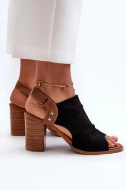 Sandały Na Słupku|Sandały Na Obcasie><noscript><img width=