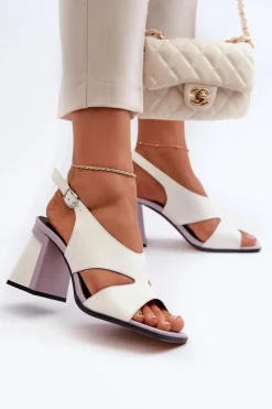 Sandały Na Słupku|Sandały Na Obcasie><noscript><img width=