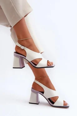 Sandały Na Słupku|Sandały Na Obcasie><noscript><img width=