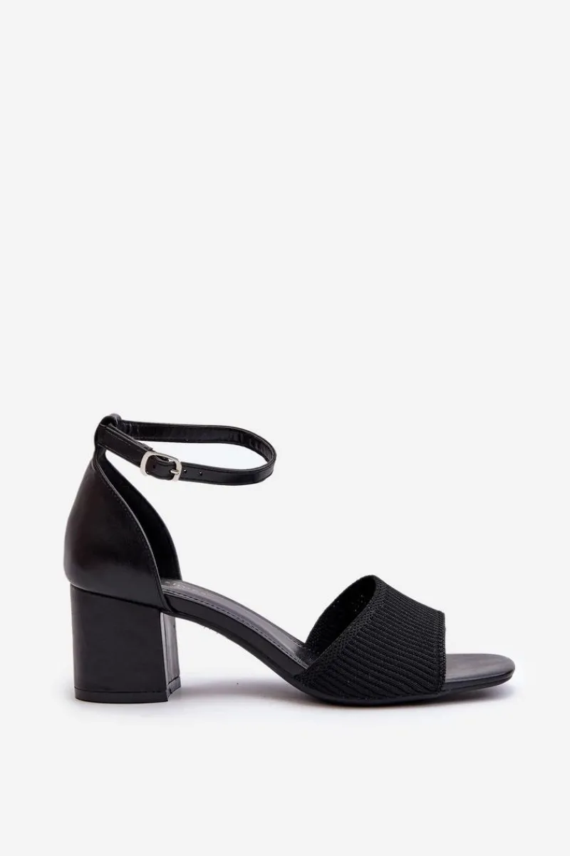 Hot Sandały Damskie Na Słupku Czarne Desvia Damskie Sandały Na Obcasie