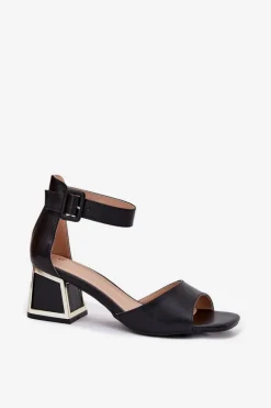 Sandały Na Słupku|Sandały Na Obcasie><noscript><img width=