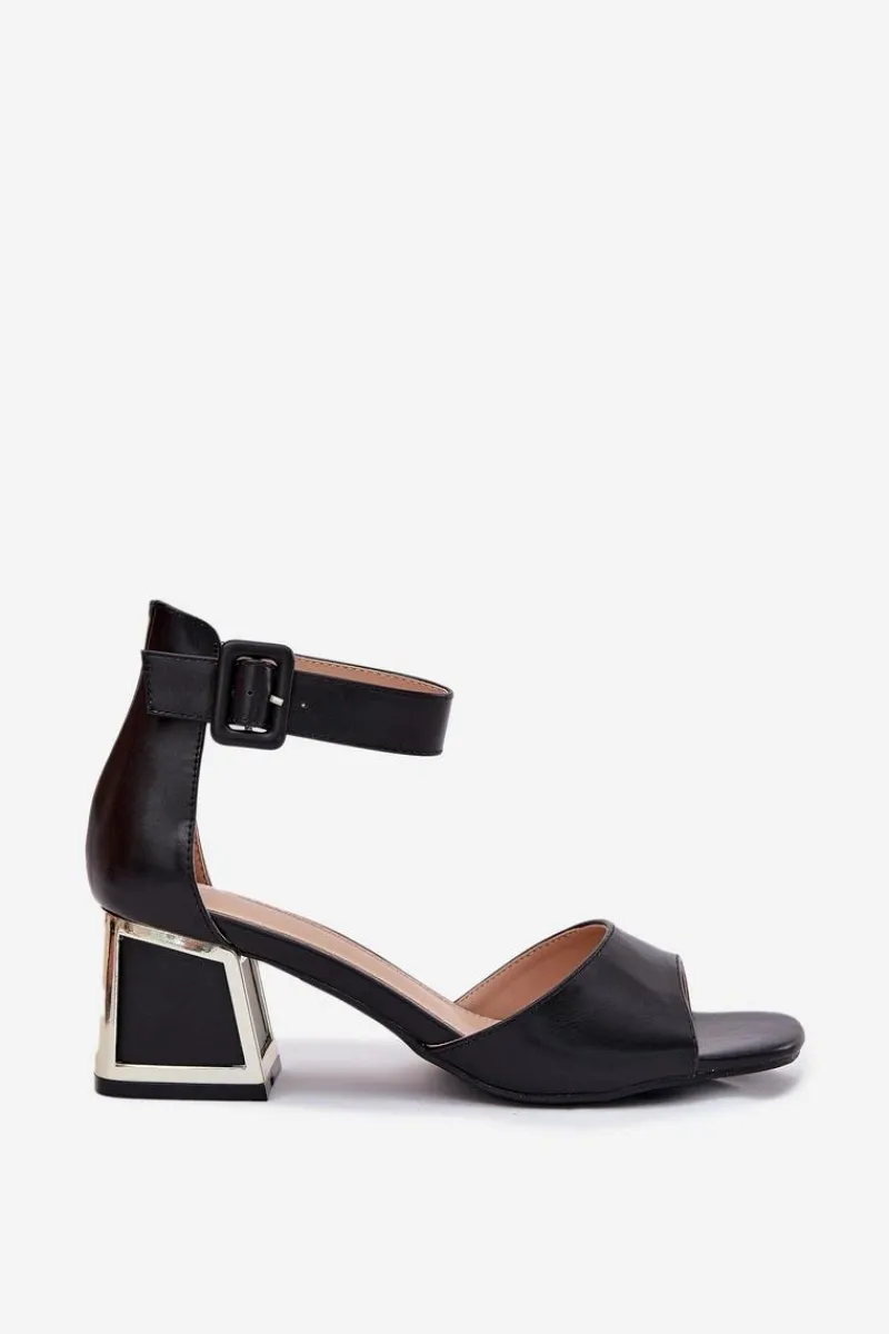 Sandały Na Słupku|Sandały Na Obcasie>Evento Sandały Damskie Na Słupku Czarne Zennia