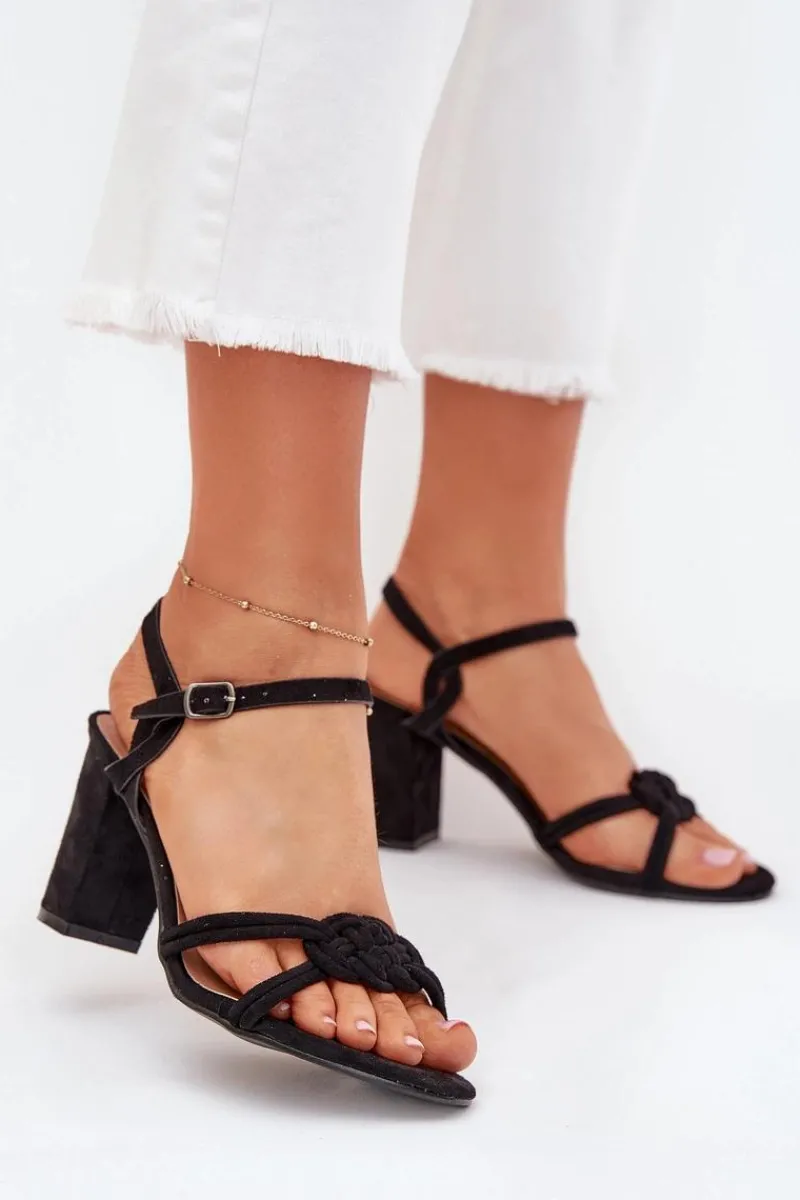 Sandały Damskie Na Słupku Czarne Mavira Damskie Sandały Na Słupku|Sandały Na Obcasie