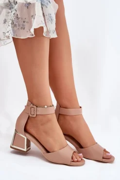 Sale Evento Sandały Damskie Na Słupku Nude Zennia