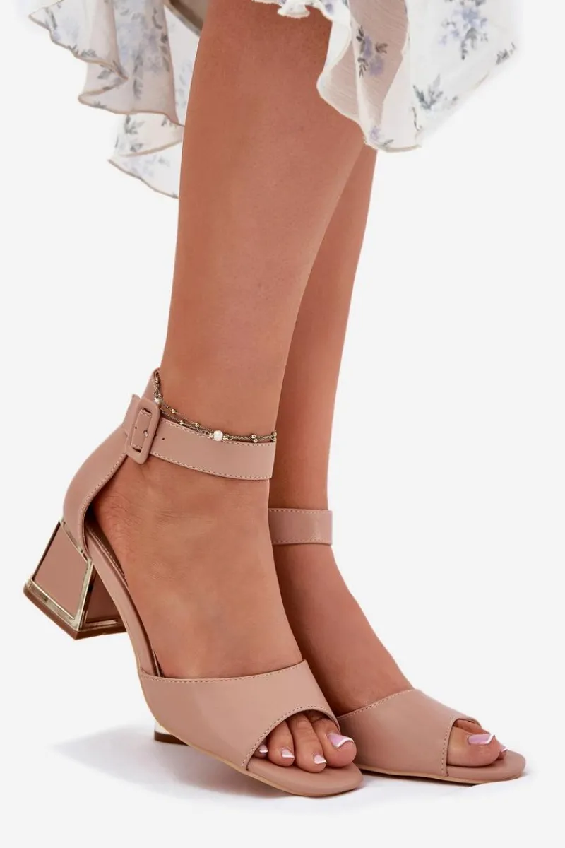 Sale Evento Sandały Damskie Na Słupku Nude Zennia
