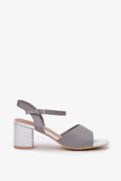 Hot Buty damskie Vinceza Sandały Damskie Na Słupku Vinceza 20275 Szare Szary