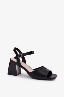 Sandały Damskie Na Słupku Vinceza 62235 Czarne Damskie Sandały Na Słupku|Sandały Na Obcasie