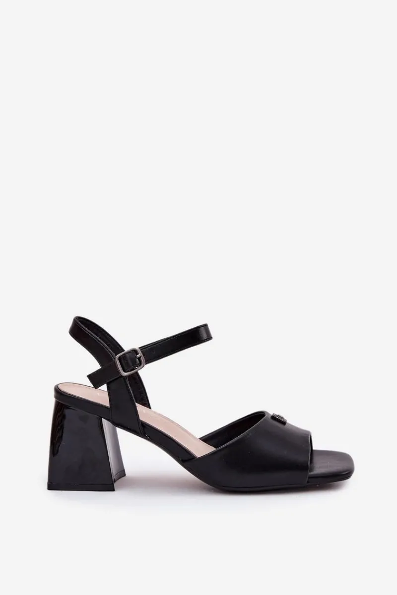 Sandały Damskie Na Słupku Vinceza 62235 Czarne Damskie Sandały Na Słupku|Sandały Na Obcasie