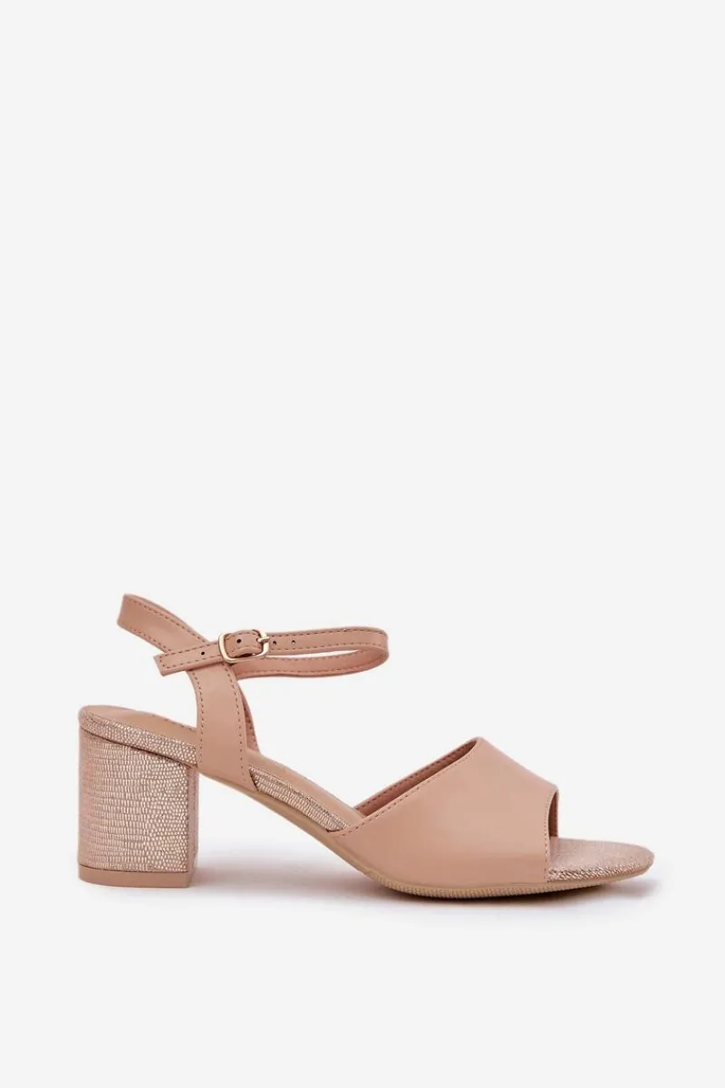 Discount Sandały Damskie Na Słupku Vinceza 20275 Beżowe Damskie Sandały Na Słupku|Sandały Na Obcasie