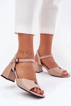 Sandały Na Słupku|Sandały Na Obcasie>Buty damskie Vinceza Sandały Damskie Na Słupku Vinceza 62235 Beżowe Beżowy