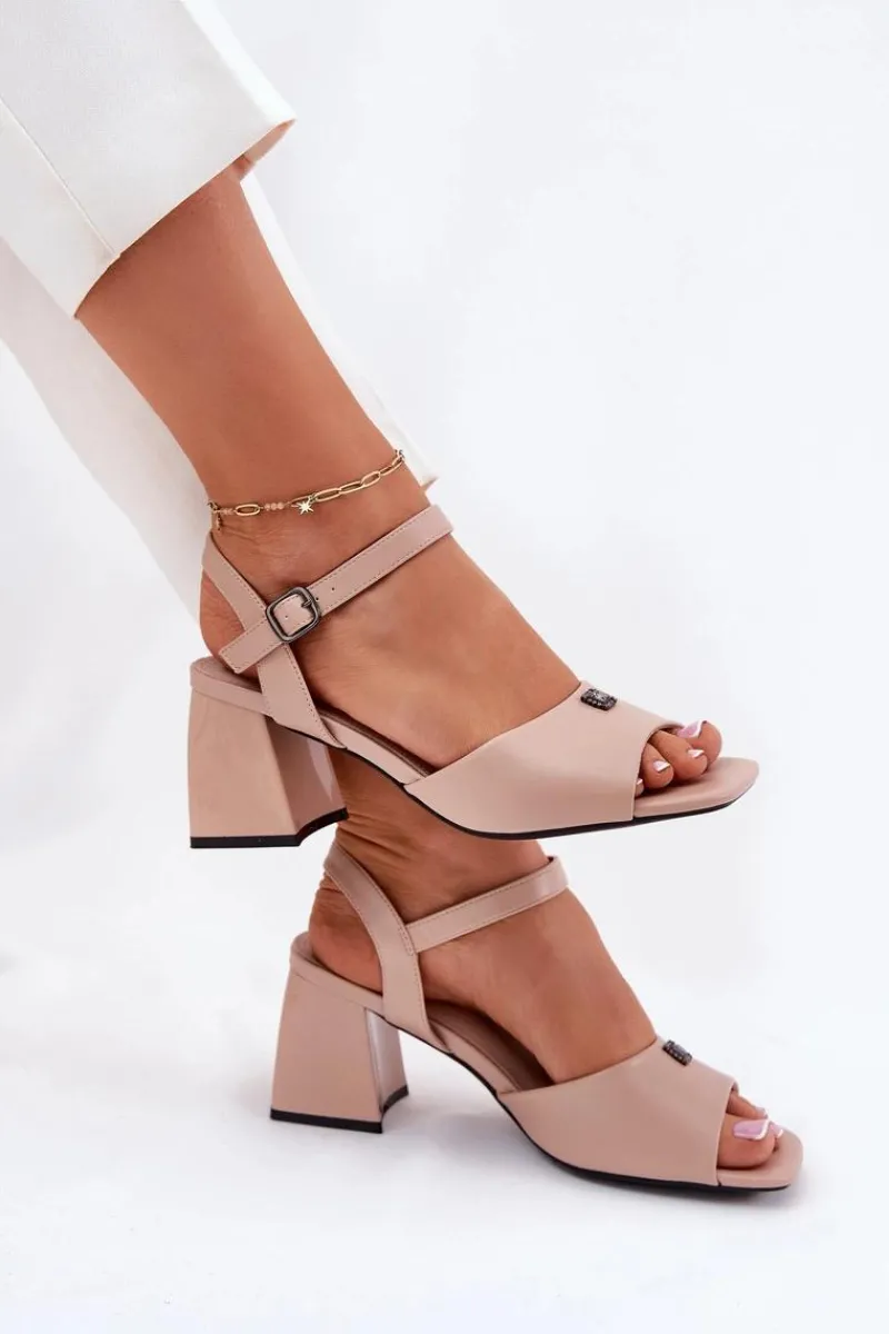 Sandały Na Słupku|Sandały Na Obcasie>Buty damskie Vinceza Sandały Damskie Na Słupku Vinceza 62235 Beżowe Beżowy