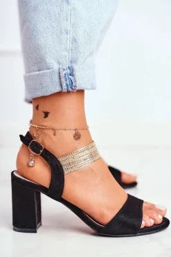 Sandały Na Słupku|Sandały Na Obcasie><noscript><img width=