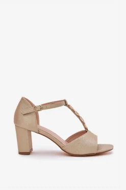 Sandały Na Słupku|Sandały Na Obcasie><noscript><img width=