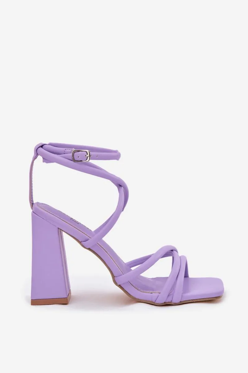 Sandały Na Słupku|Sandały Na Obcasie>Boto Sandały Damskie Na Słupku Z Paskami Fioletowe Ciarilora