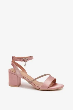 Sandały Na Słupku|Sandały Na Obcasie><noscript><img width=