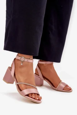 Sandały Na Słupku|Sandały Na Obcasie><noscript><img width=