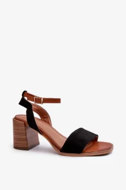 Sandały Na Słupku|Sandały Na Obcasie><noscript><img width=