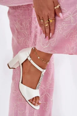 Sandały Na Słupku|Sandały Na Obcasie><noscript><img width=