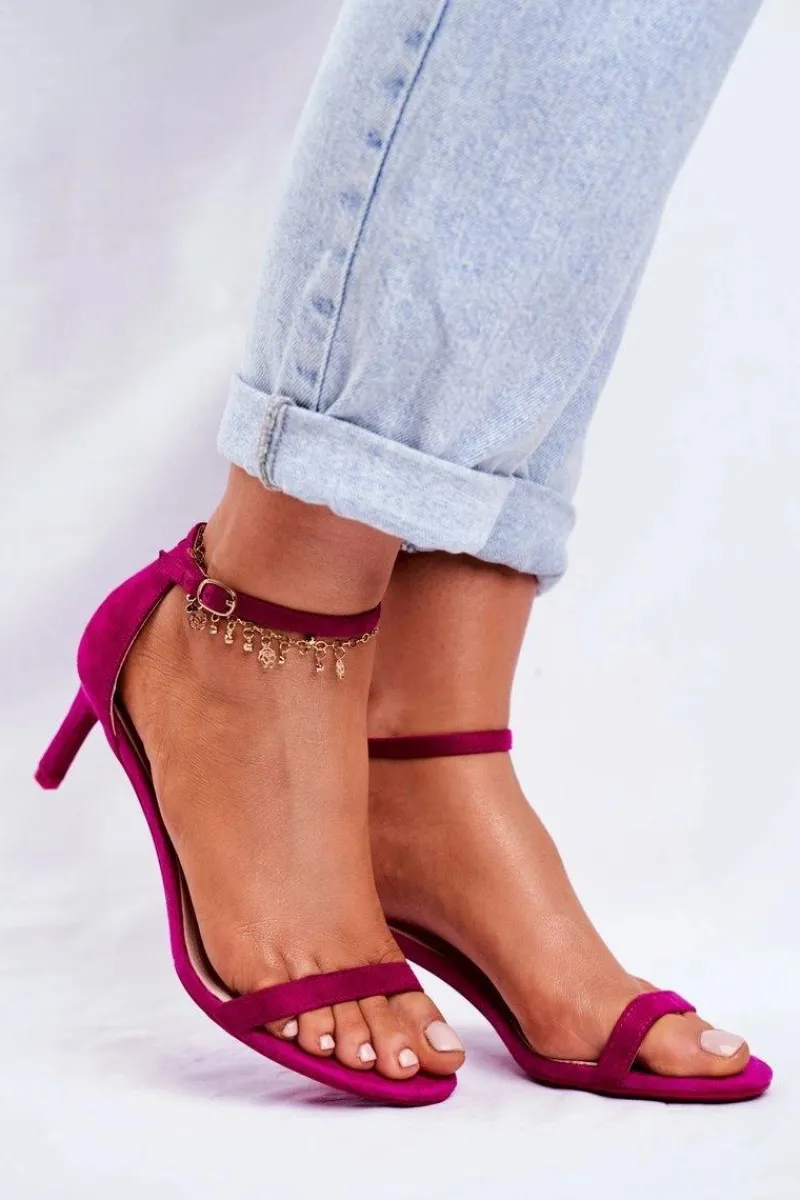 Clearance Sandały Damskie Na Szpilce Klasyczne Fuksja Mintore Damskie Sandały Na Obcasie