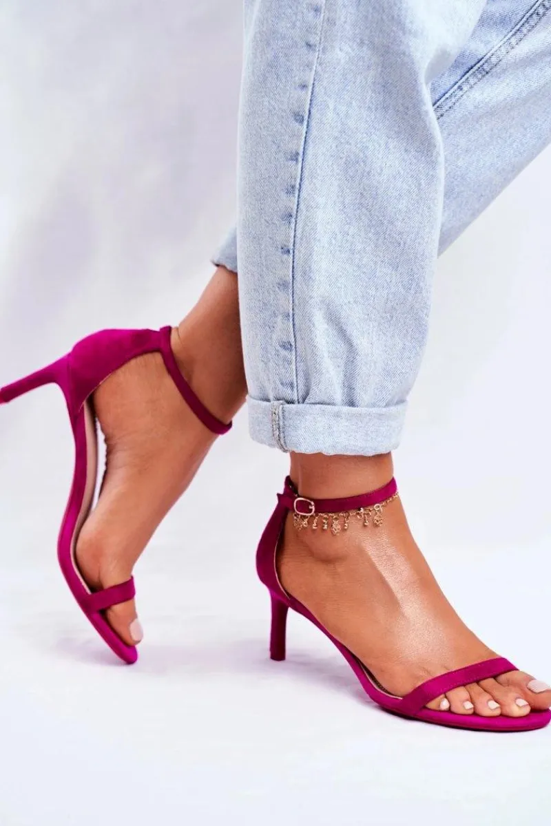 Clearance Sandały Damskie Na Szpilce Klasyczne Fuksja Mintore Damskie Sandały Na Obcasie