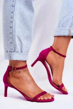 Clearance Sandały Damskie Na Szpilce Klasyczne Fuksja Mintore Damskie Sandały Na Obcasie