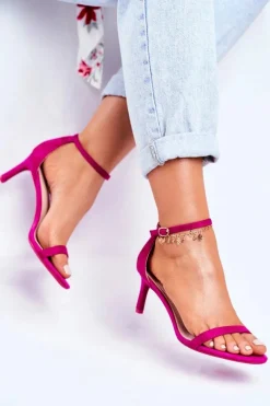 Clearance Sandały Damskie Na Szpilce Klasyczne Fuksja Mintore Damskie Sandały Na Obcasie