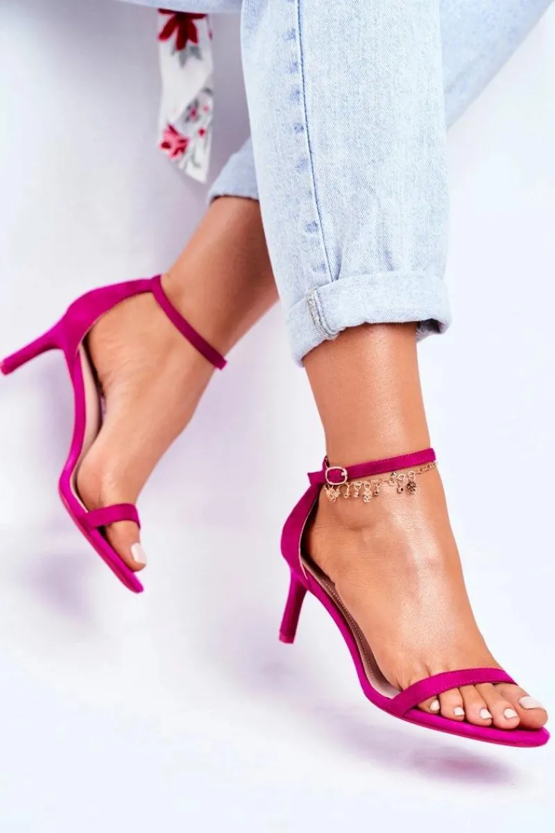 Clearance Sandały Damskie Na Szpilce Klasyczne Fuksja Mintore Damskie Sandały Na Obcasie