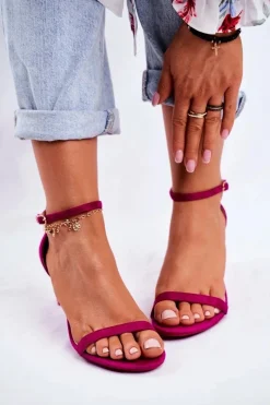 Clearance Sandały Damskie Na Szpilce Klasyczne Fuksja Mintore Damskie Sandały Na Obcasie