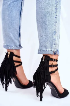 Discount Boto Sandały Damskie Na Szpilce Gladiatorki Czarne Carnival